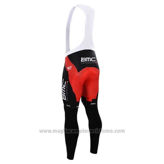 2015 Abbigliamento Ciclismo BMC Nero e Rosso Manica Lunga e Salopette